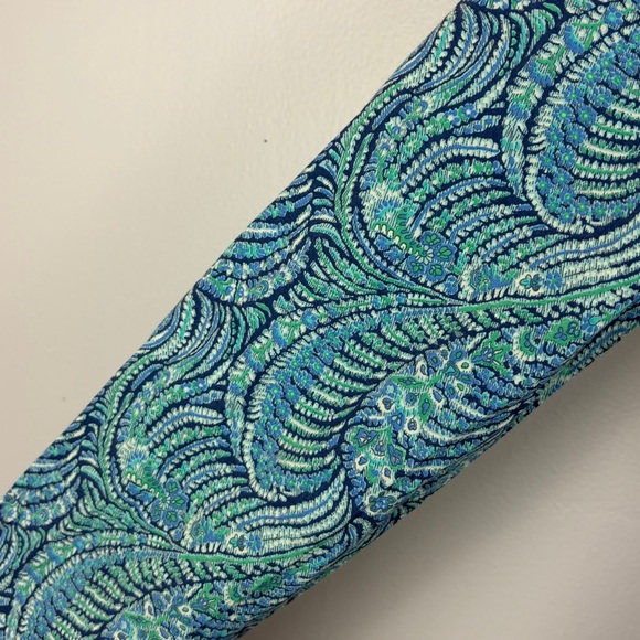 Liberty Art Fabrics Paisley Button Up Shirt Blue Green Cotton Small - Picture 7 of 13